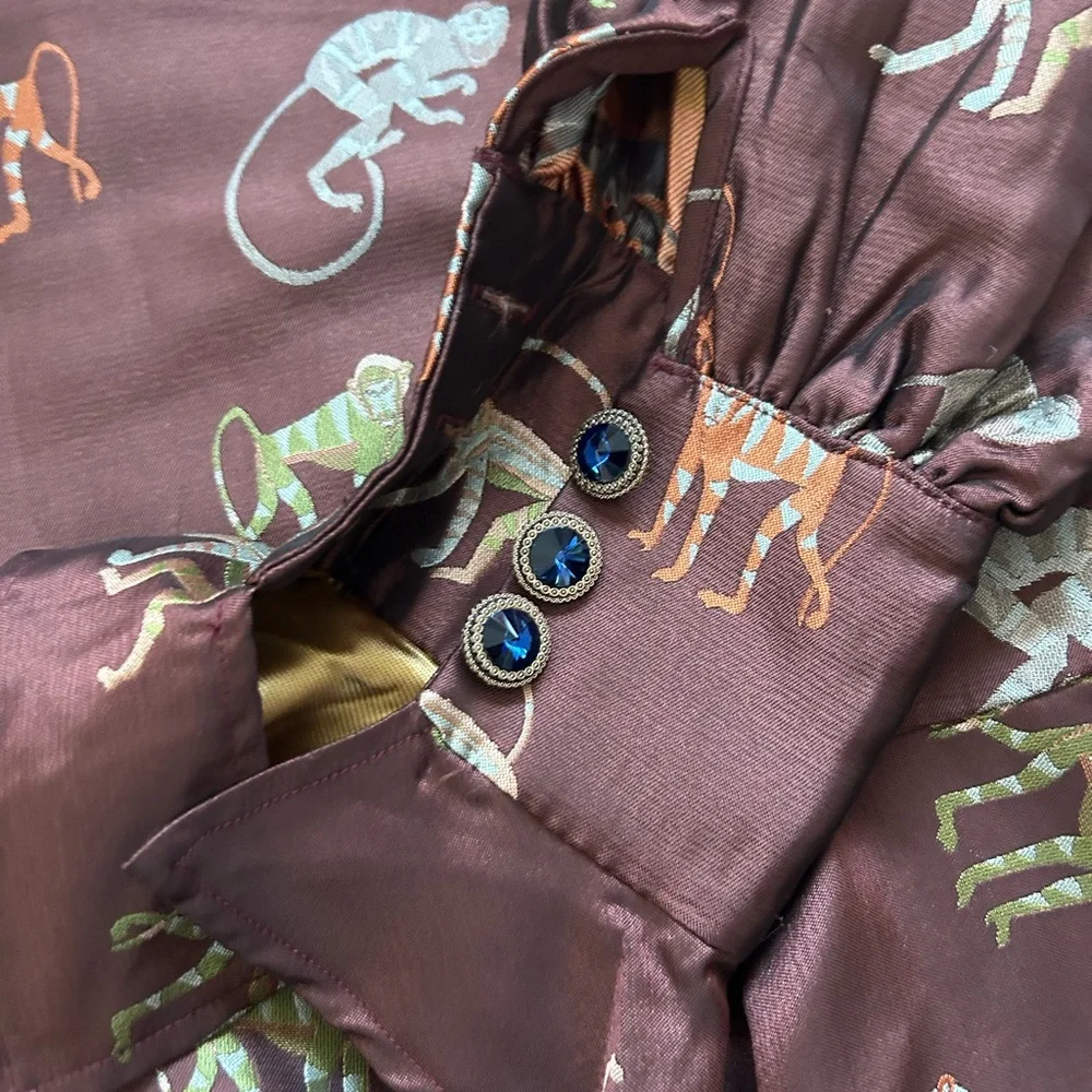 Sister Jane Size Small Mini Dress with peplum hem and jewel buttons - Picture 9 of 9